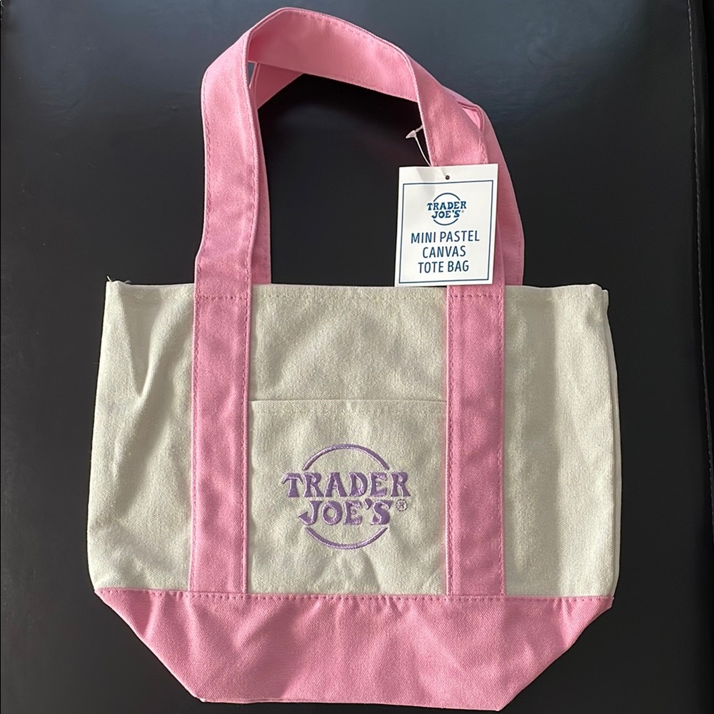 Trader Joe’s Mini Pastel Canvas Tote Bag - Pink